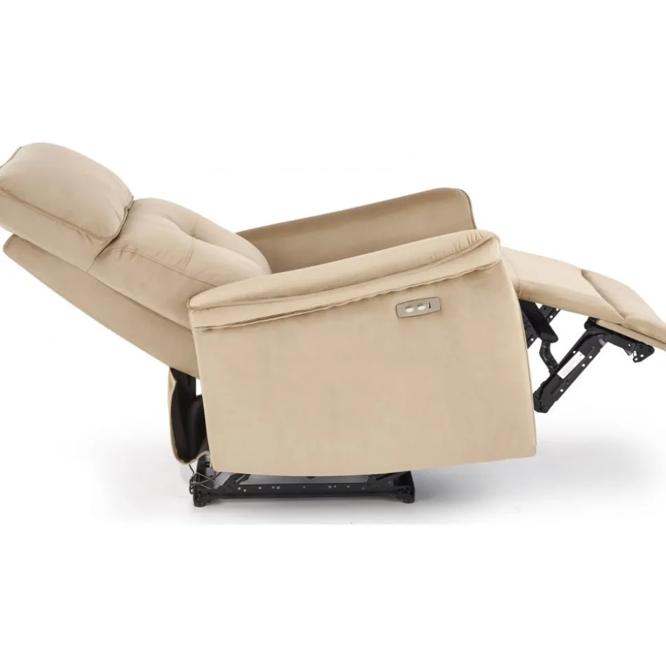 Semir elektrisk reclinerfåtölj med USB - beige sammet