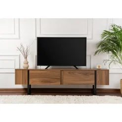 Serenity TV-bänk - Valnöt/svart