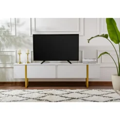 Serenity TV-bänk - Vit/guld