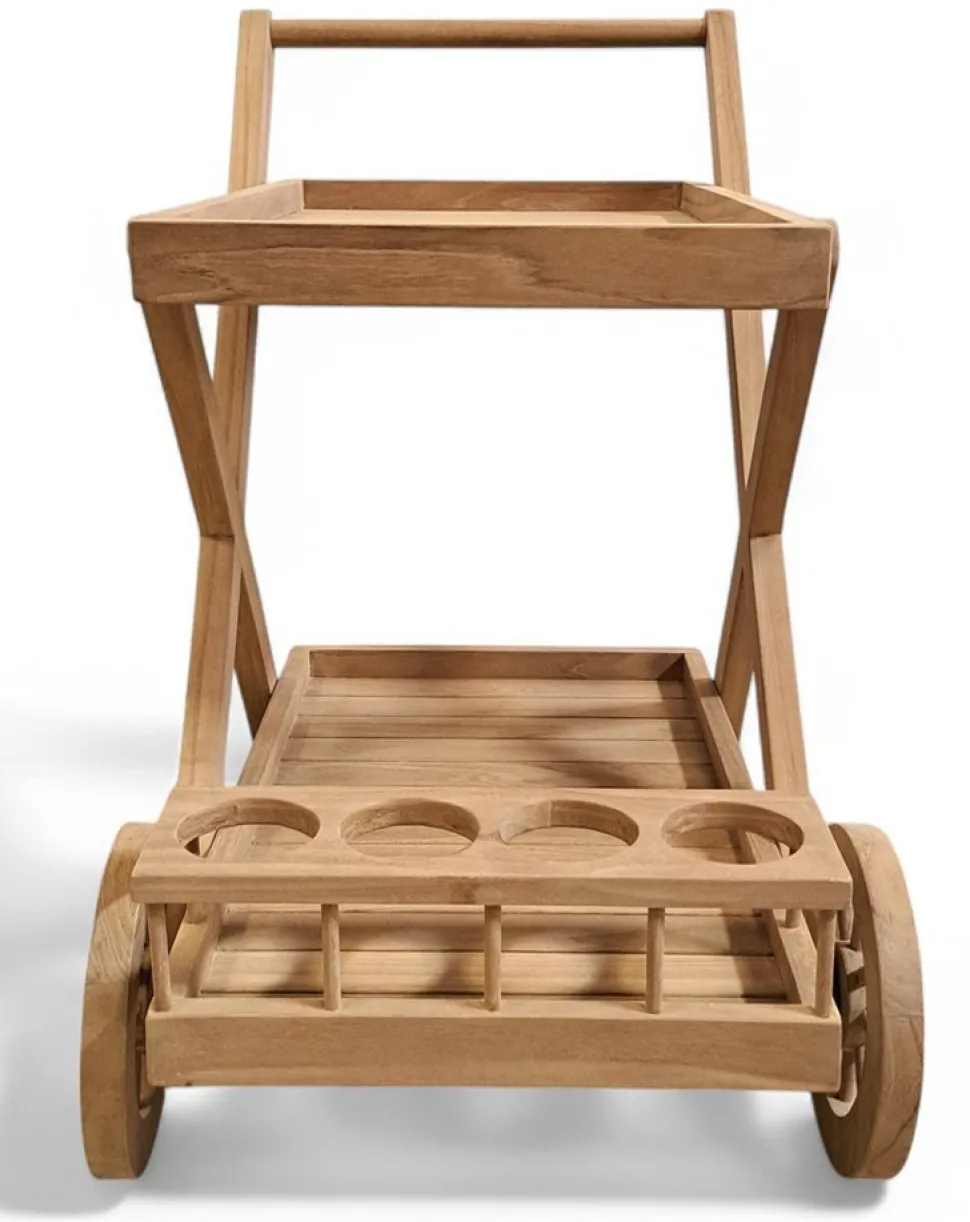 Serveringsvagn i teak - Saltö + Textilskydd för utemöbler