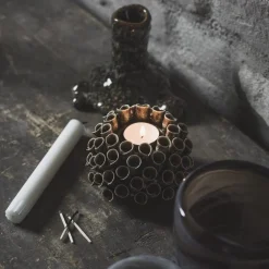 Shelly ljuslykta 12 x 12 x 7 cm - Brun