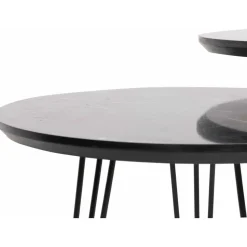 Sia satsbord Ø38 cm - Grå/svart