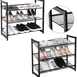 Sibel skohylla svart 74 x 62,5 cm