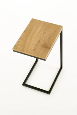 Sidobord 40 x 30 x 60 cm - Ek/svart + Fläckborttagare för möbler