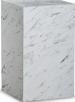Sidobord vit marmor (Laminat)