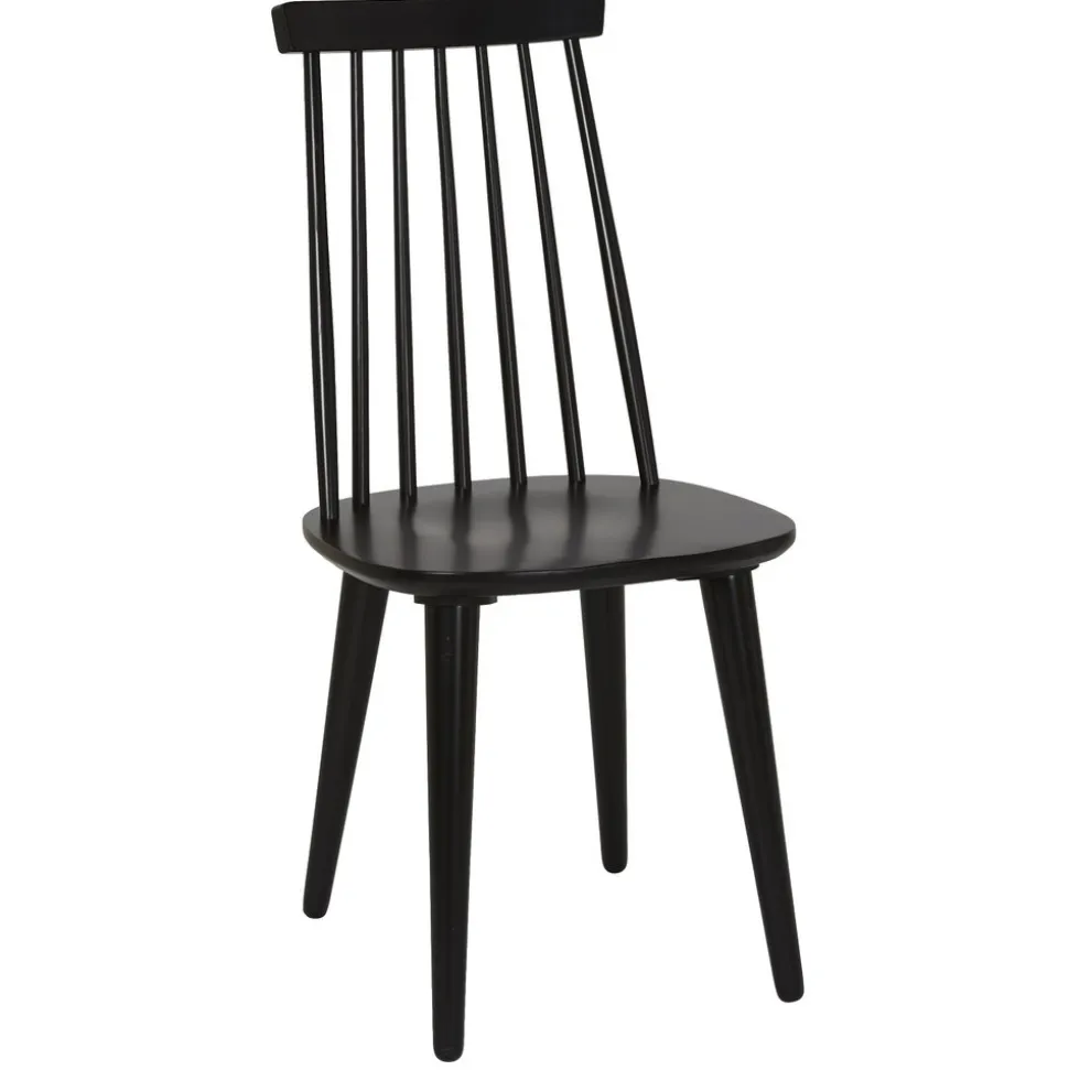 Signum matgrupp Slagbord vit/ek med 4 st svarta Dalsland pinnstolar + 3.00 x Möbeltassar