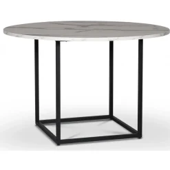 Sintorp runt matbord Ø115 cm - Vit marmor (Exklusivt laminat)