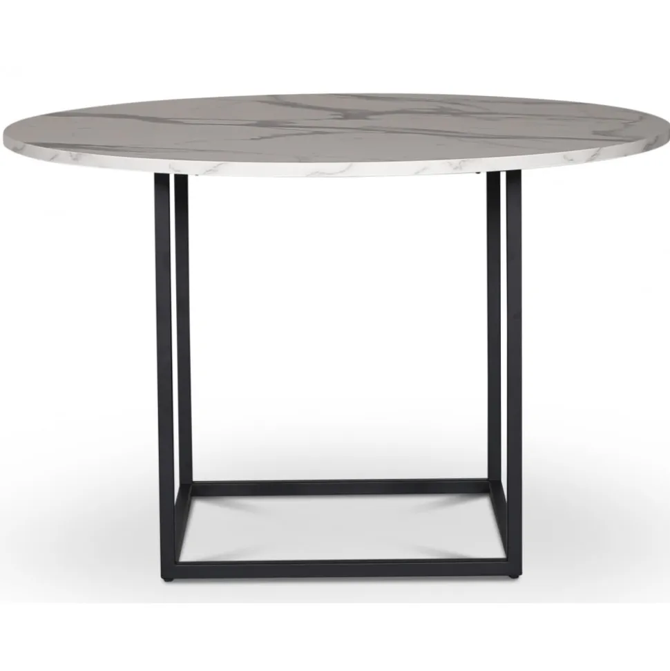 Sintorp runt matbord Ø115 cm - Vit marmor (Exklusivt laminat)