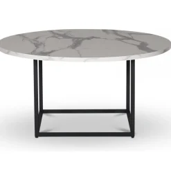 Sintorp runt soffbord Ø90 cm - Vit marmor (Exklusivt laminat) + Möbeltassar