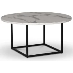 Sintorp runt soffbord Ø90 cm - Vit marmor (Exklusivt laminat)