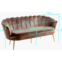 3-sits soffa i brun sammet - Kingsley + Fläckborttagare för möbler