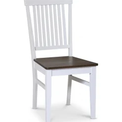 Skagen stol med ribbor - Vit / Brunoljad ek