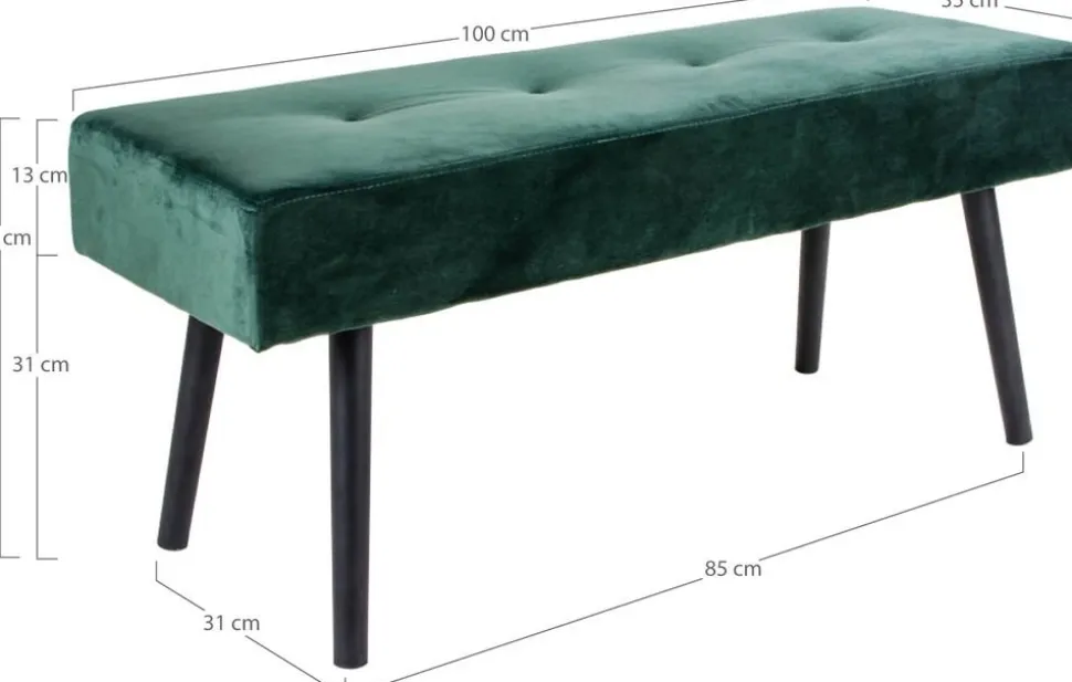 Skiby Sittbänk - Mörkgrön/svart