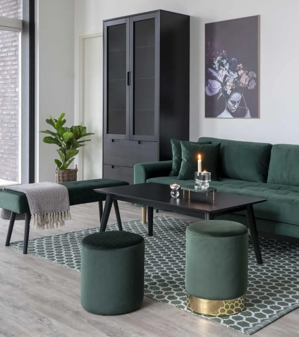 Skiby Sittbänk - Mörkgrön/svart