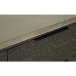 Skänk 160 cm bred mörkbetsad ek med betongskiva