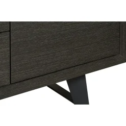 Skänk 160 cm bred mörkbetsad ek med betongskiva + Möbeltassar