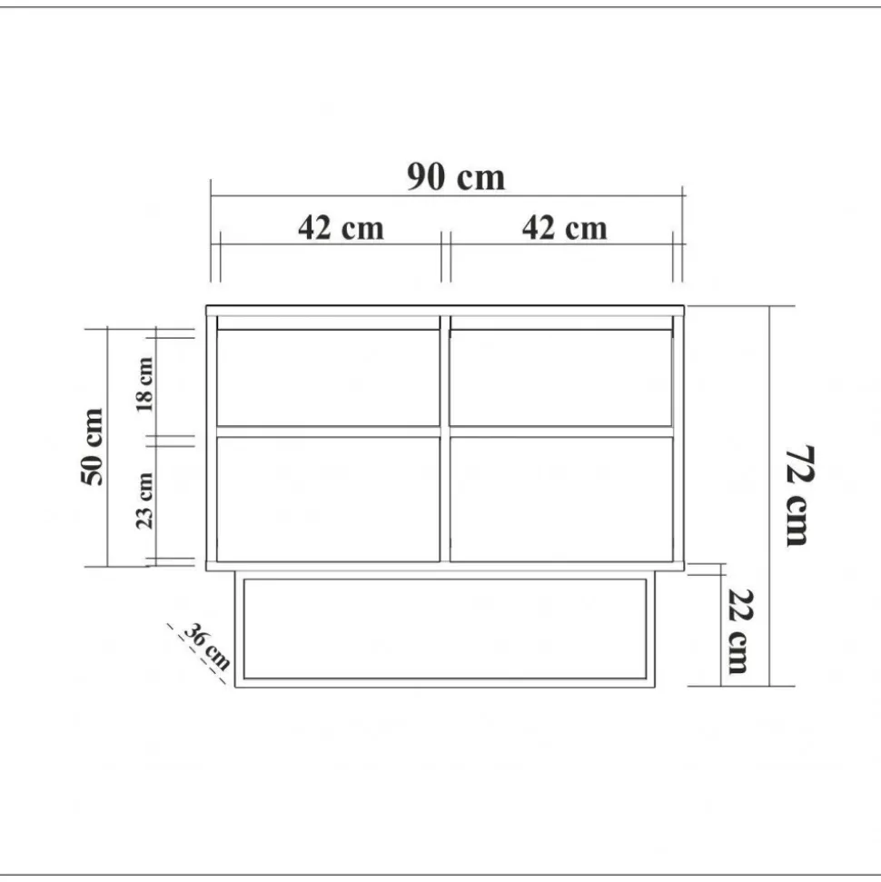 Skänk i valnöt 90 cm bred + Möbeltassar