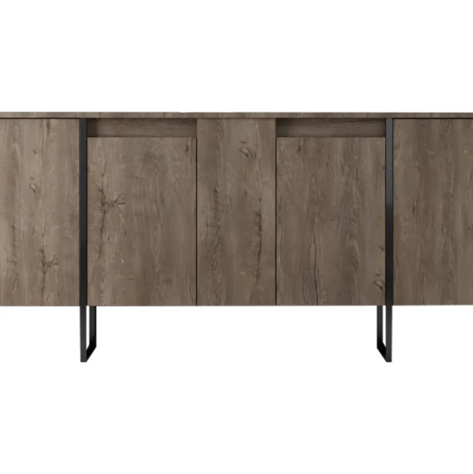 Skänk Lux i Valnöt/Svart - 160 cm