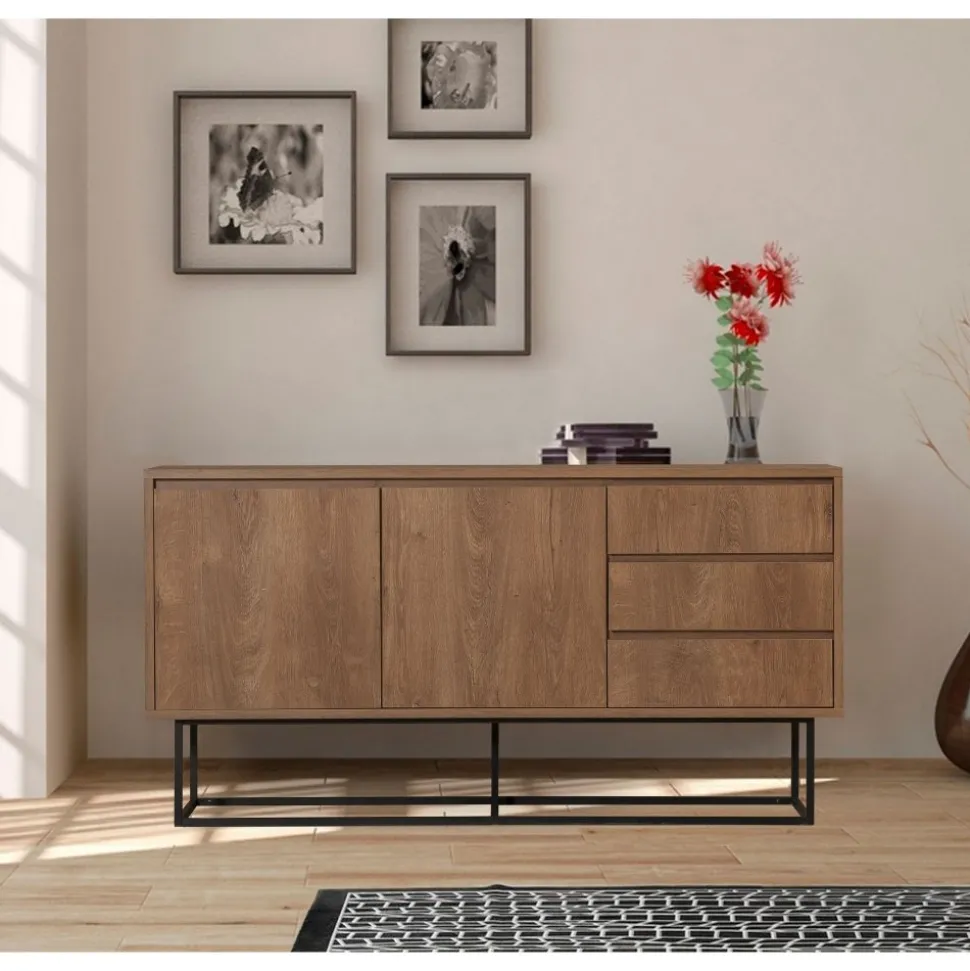 Skänk Ruba i valnöt - 140 cm