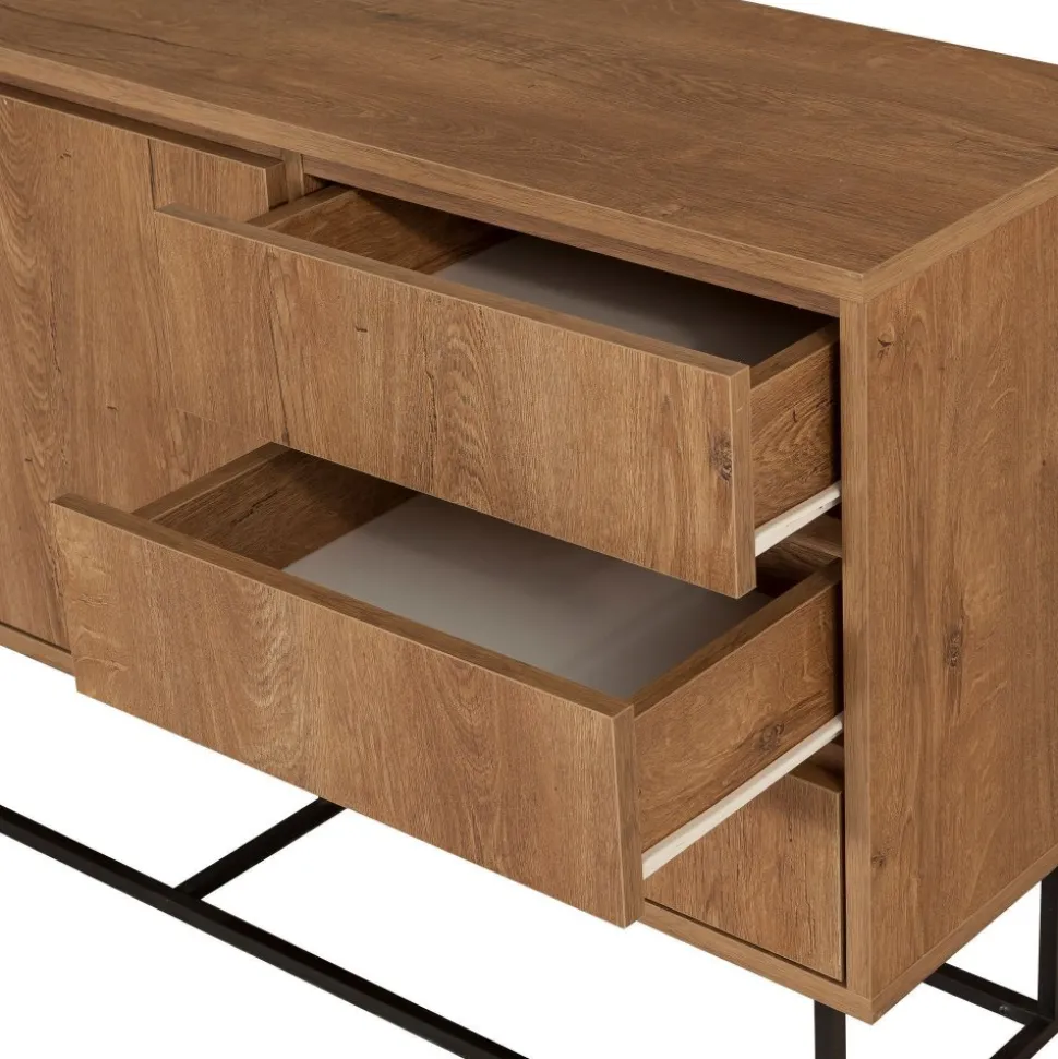 Skänk Ruba i valnöt - 140 cm + Möbeltassar