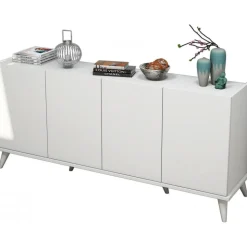 Skänk vit 180 cm - Elegant + Textilrengöring för möbler