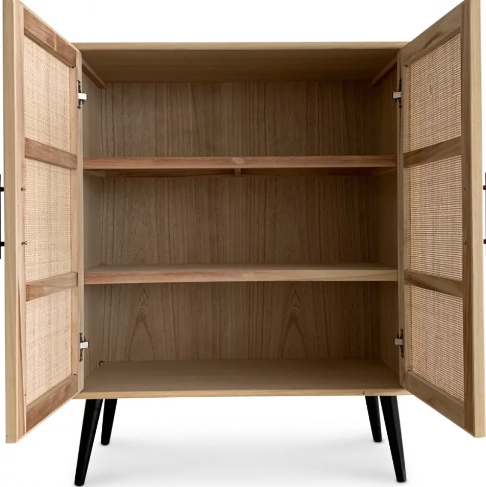 Skåp i rotting med svarta handtag - React