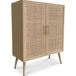 Skåp i trä och natur / rotting - React + Möbeltassar