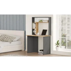 Skrivbord 90 cm brett - Furu/antracit