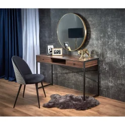 Skrivbord med lådor valnöt 123 cm bred