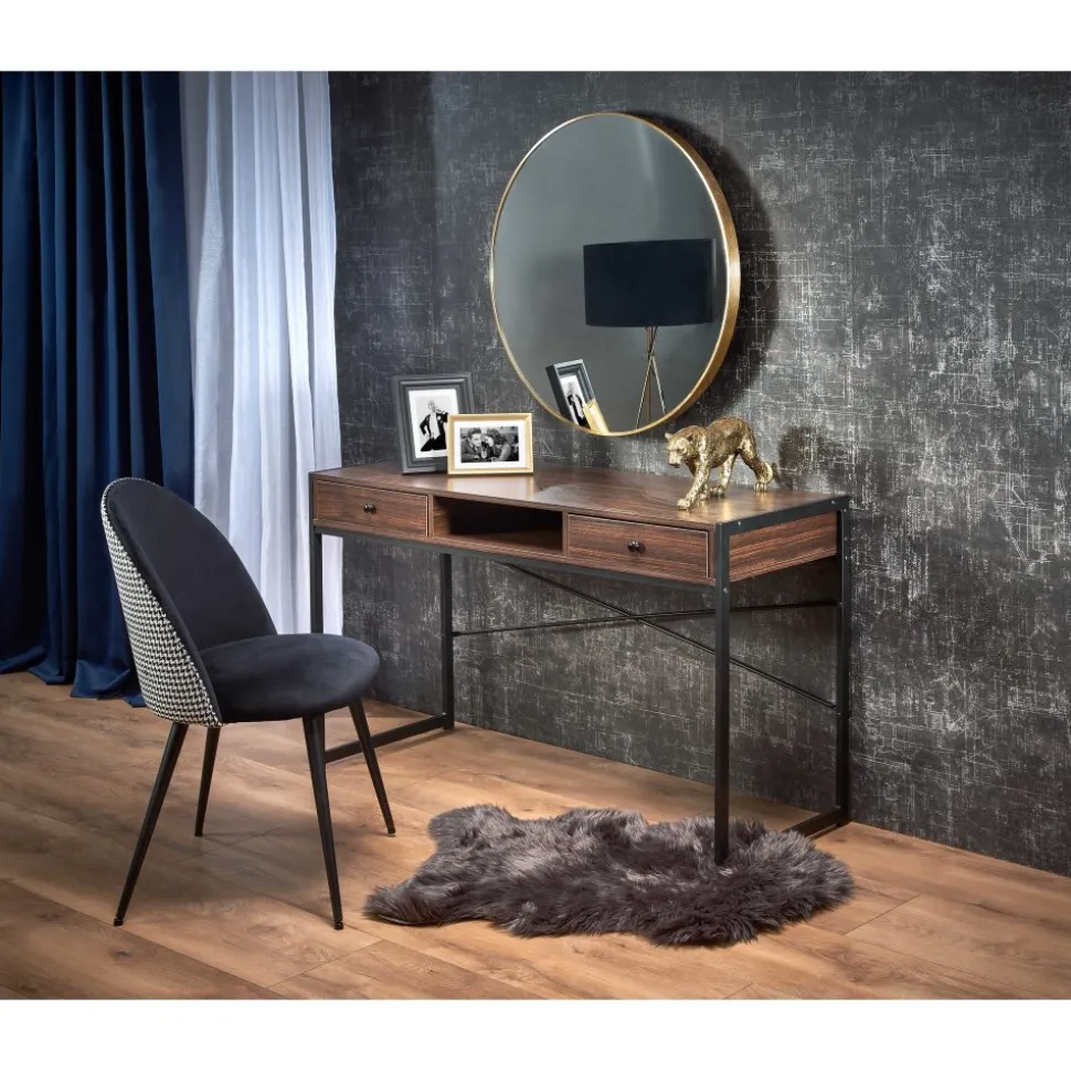 Skrivbord med lådor valnöt 123 cm bred + Textilrengöring för möbler