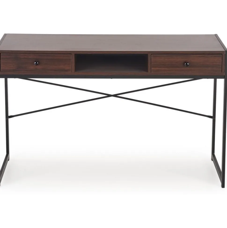 Skrivbord med lådor valnöt 123 cm bred + Textilrengöring för möbler