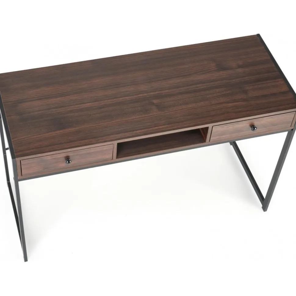 Skrivbord med lådor valnöt 123 cm bred + Textilrengöring för möbler