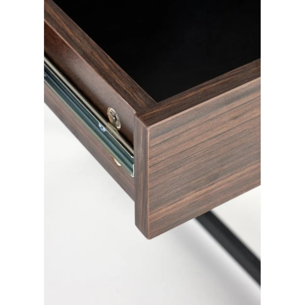 Skrivbord med lådor valnöt 123 cm bred + Möbeltassar