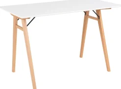 Skrivbord 120x60 cm - Vit/natur