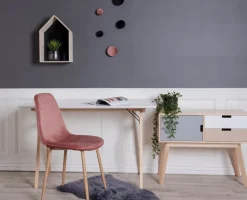 Skrivbord 120x60 cm - Vit/natur