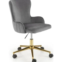 Skrivbordsstol grå sammet