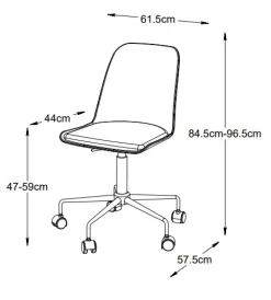 Skrivbordsstol mintgrön med hjul