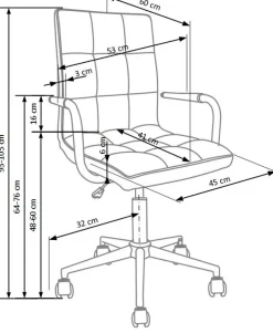 Skrivbordsstol vit PU höj och sänkbar - Regan