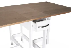 Slagbord vit/ek 30/90/150x80 cm - Fårö + Fläckborttagare för möbler