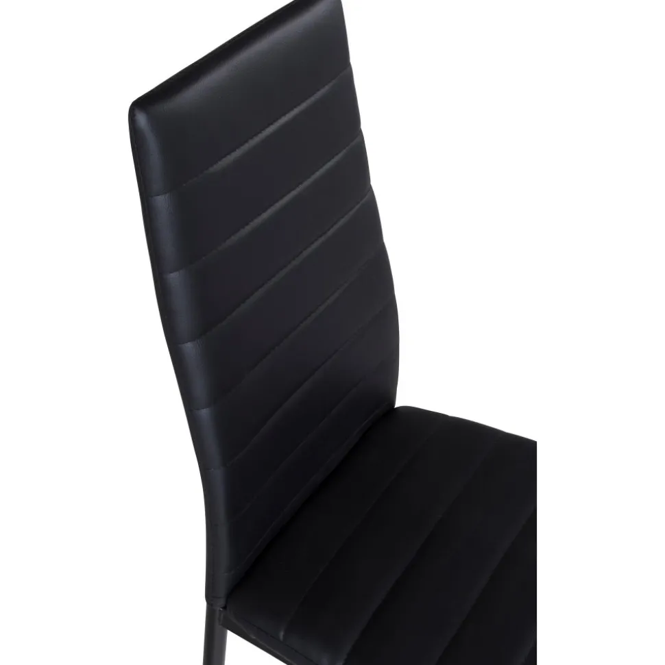 Slim matstol i svart PU