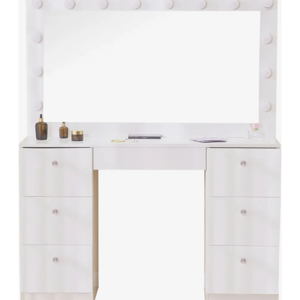 Sminkbord med belysning och kristall handtag + Textilrengöring för möbler