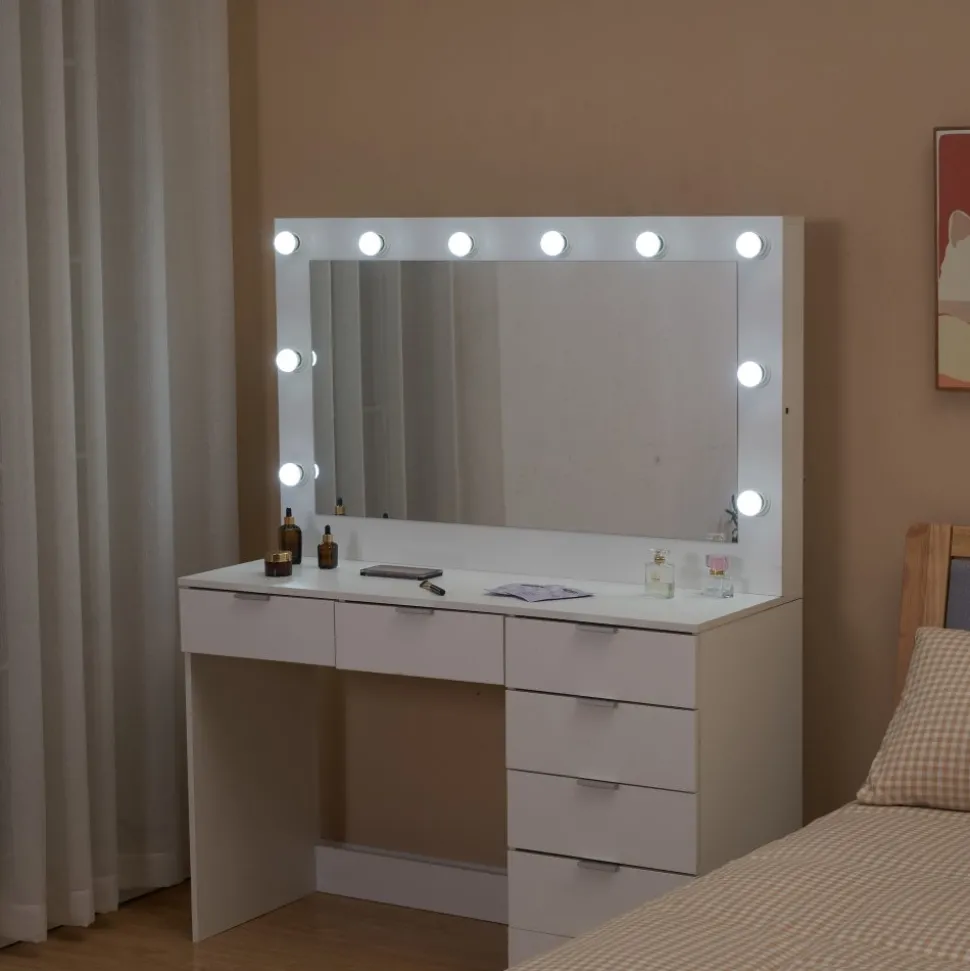 Sminkbord med belysning och förvaring + Textilrengöring för möbler