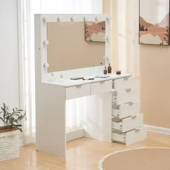 Sminkbord med belysning och förvaring + Textilrengöring för möbler