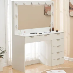 Sminkbord med belysning och förvaring + Textilrengöring för möbler
