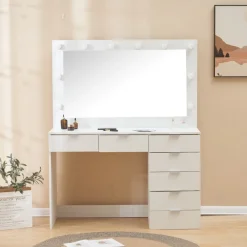 Sminkbord med belysning och förvaring + Textilrengöring för möbler