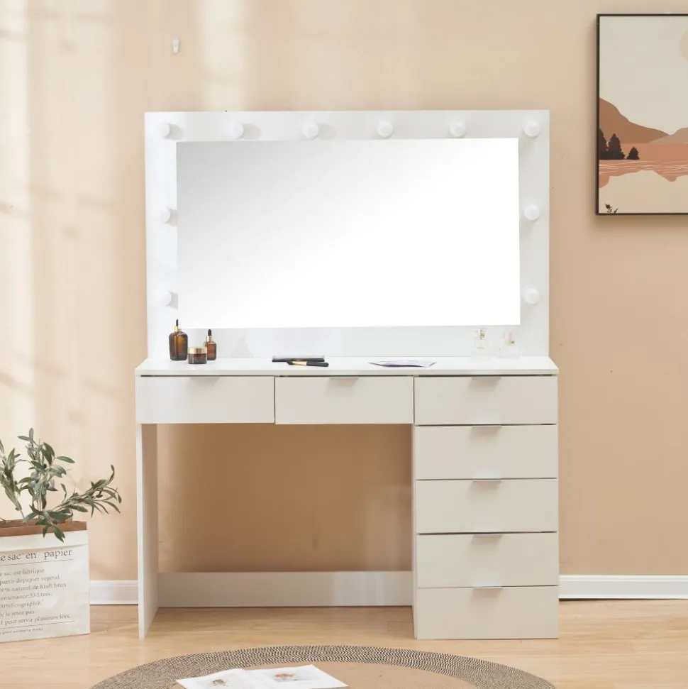 Sminkbord med belysning och förvaring + Textilrengöring för möbler