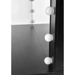 Sminkbord med LED-belysning svart - Facada