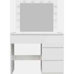 Sminkbord med LED-belysning vit - Giselle