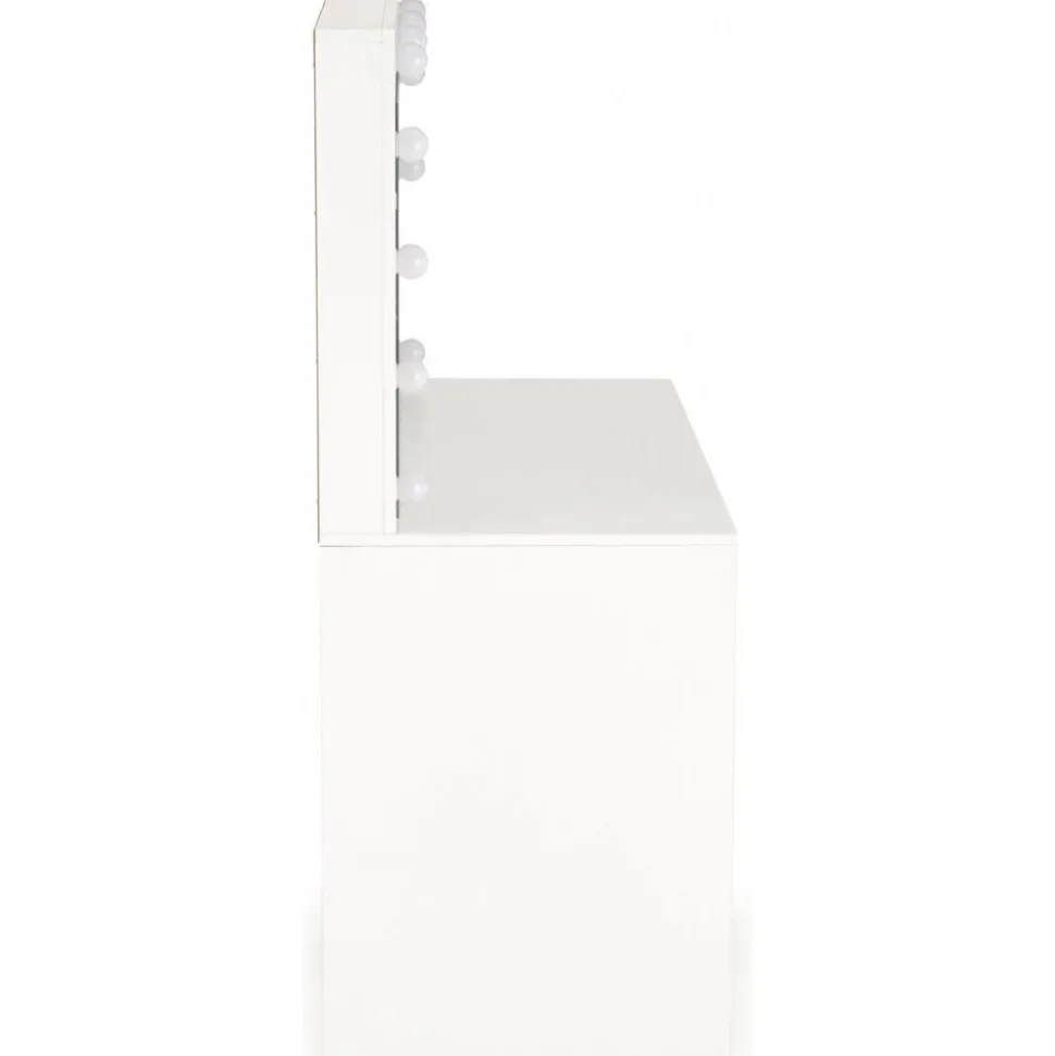 Sminkbord Vit 120 x 55 cm med LED-belysning - Facada + Möbeltassar