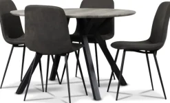 Smokey matgrupp, runt matbord med 4 st matstolar - Vintage + 3.00 x Möbeltassar